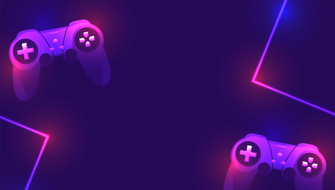 futuristic video game controller background with text space